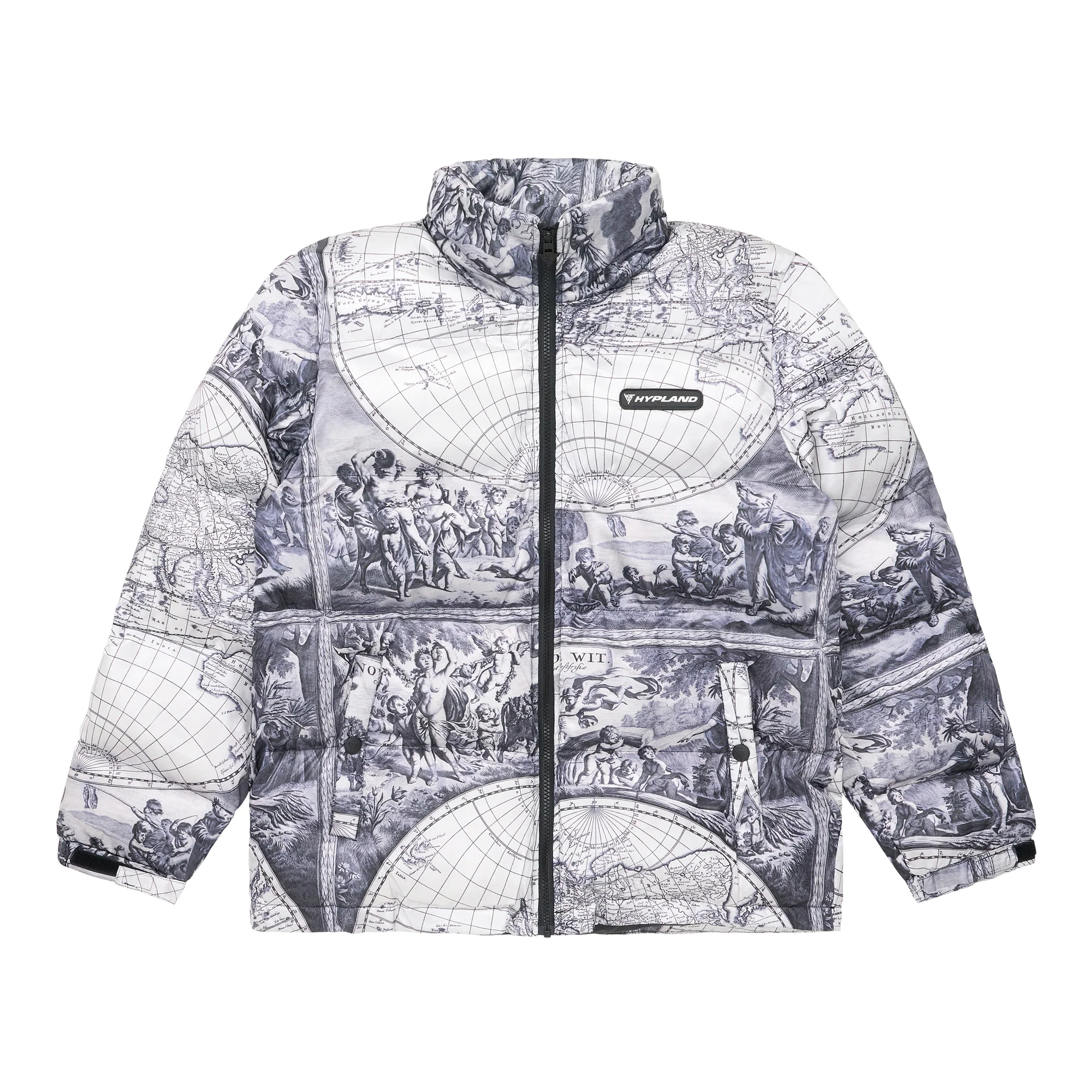 HYPLAND H+ OLD ENGLISH PUFFER JACKET (WHITE)