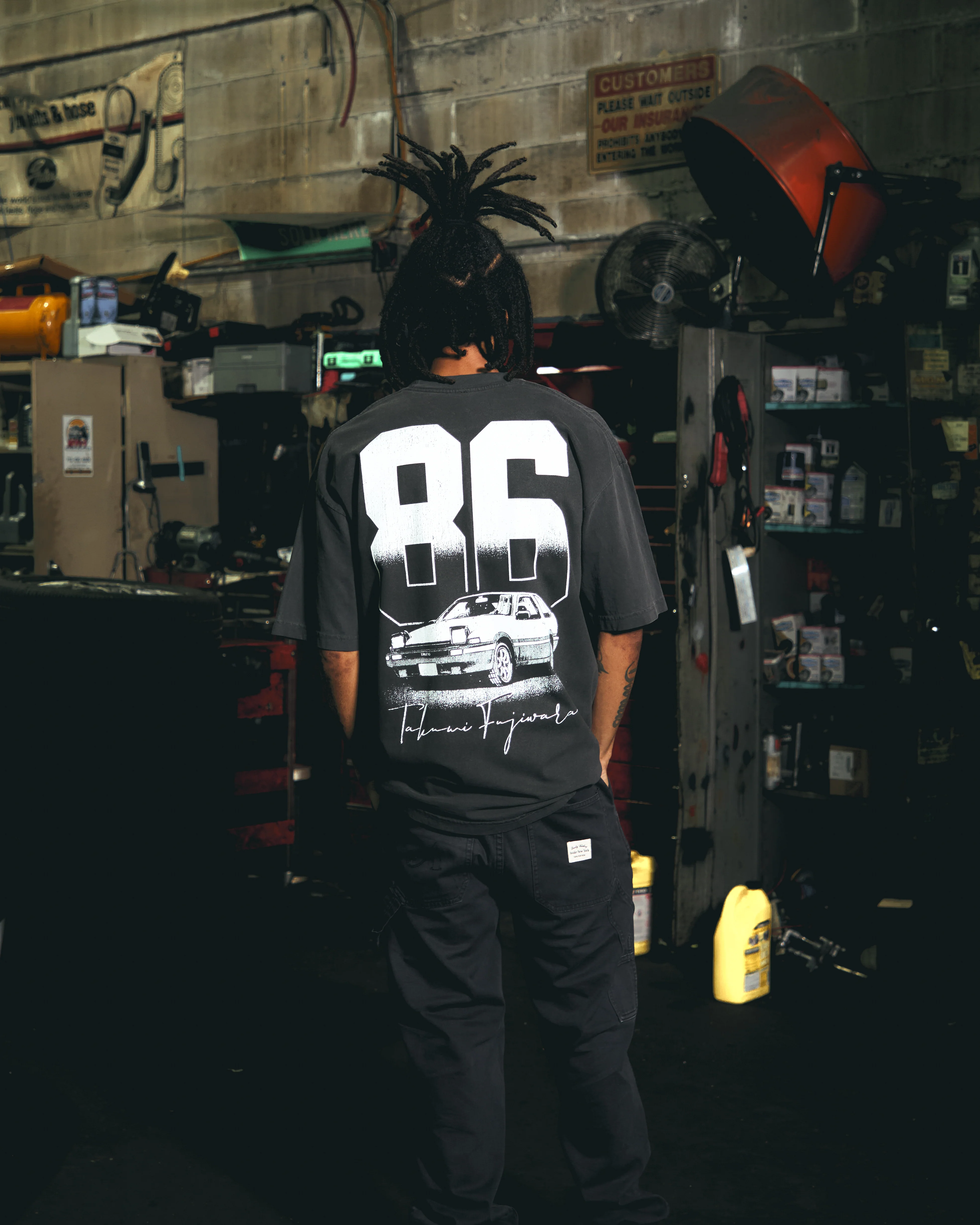 INITIAL D FUJIWARA 86 SHIRT (WASHED BLACK)