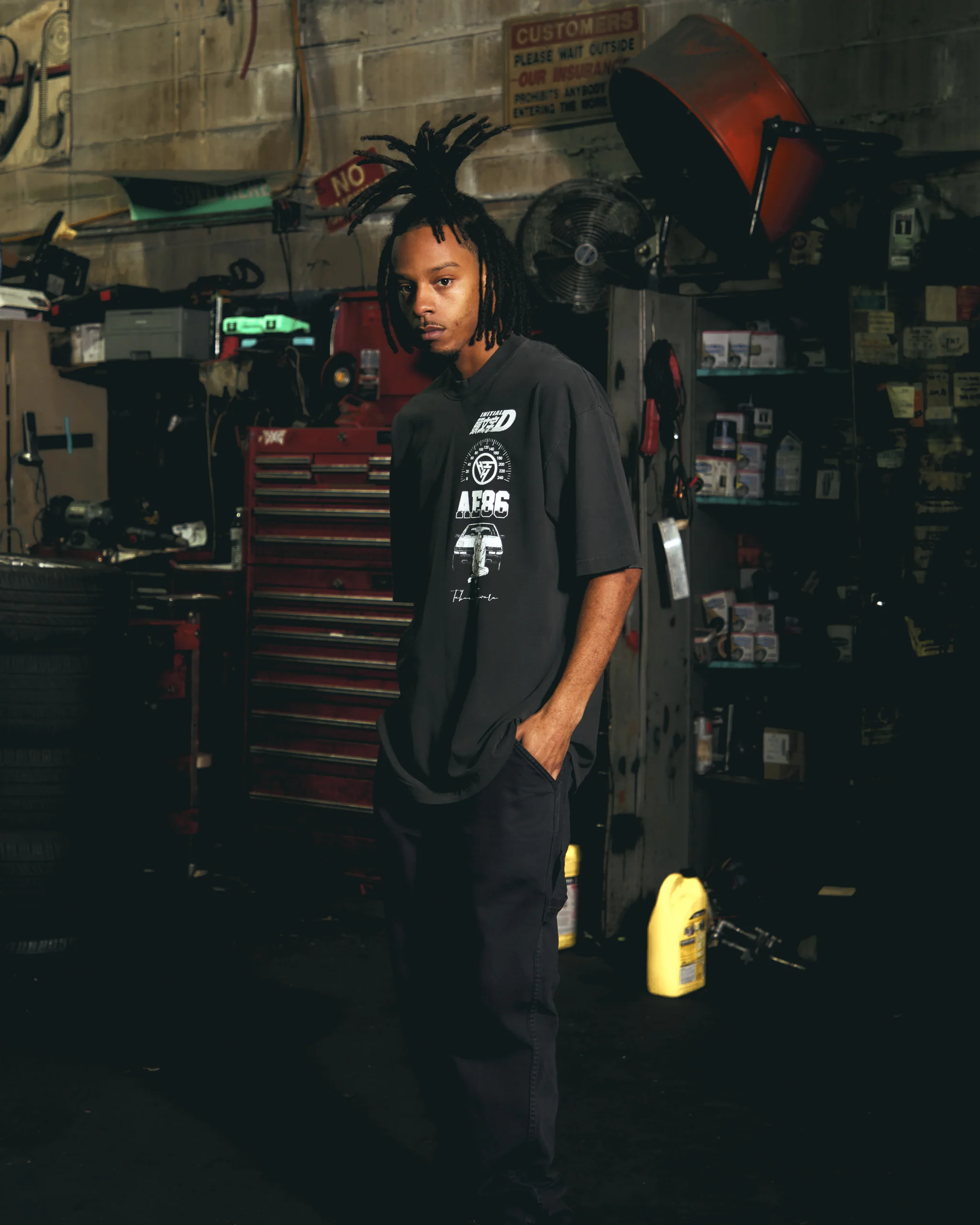 INITIAL D FUJIWARA 86 SHIRT (WASHED BLACK)