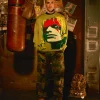 STREET FIGHTER ALEX CROPPED SWEATER (GREEN)