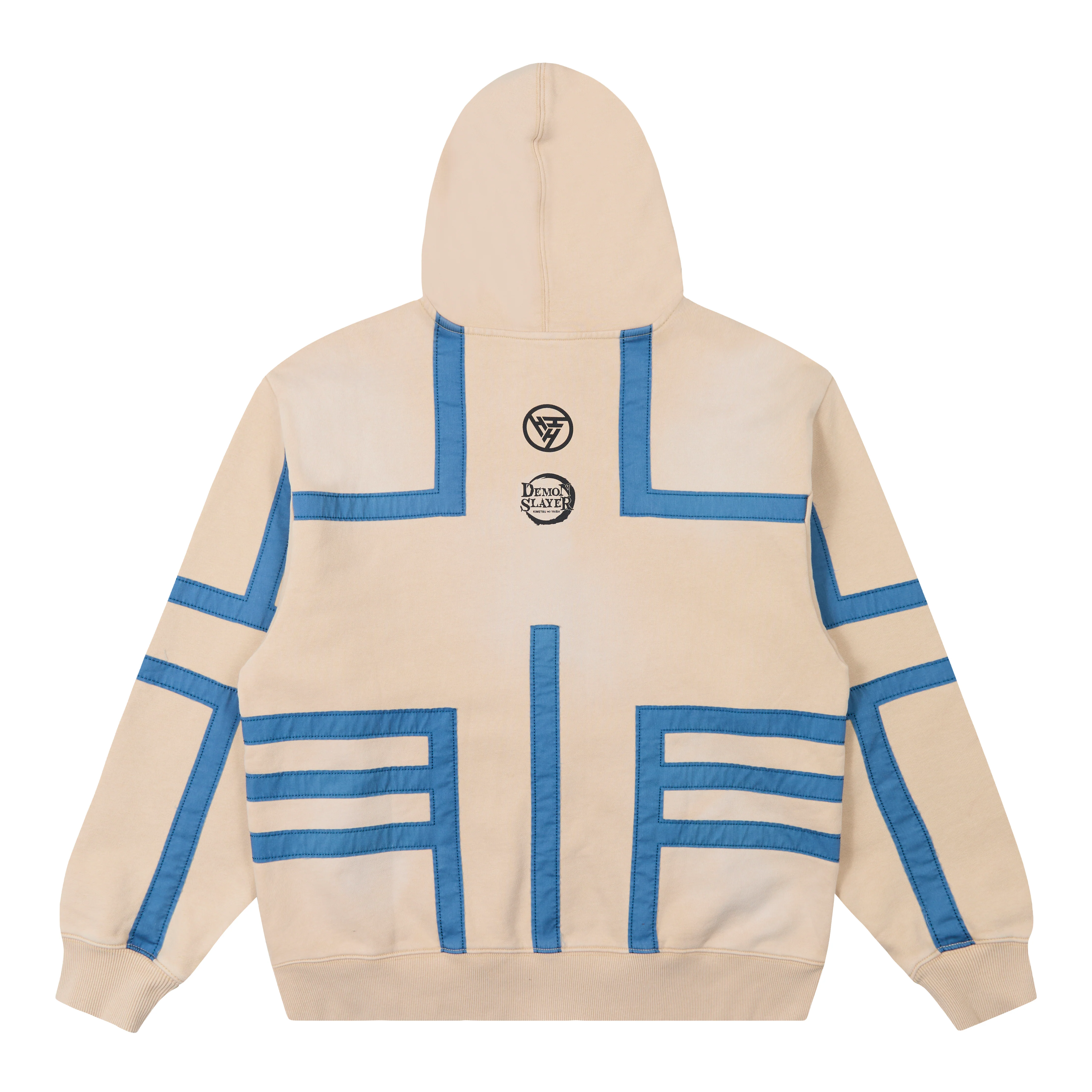 DEMON SLAYER AKAZA ZIP UP HOODIE (CREAM)