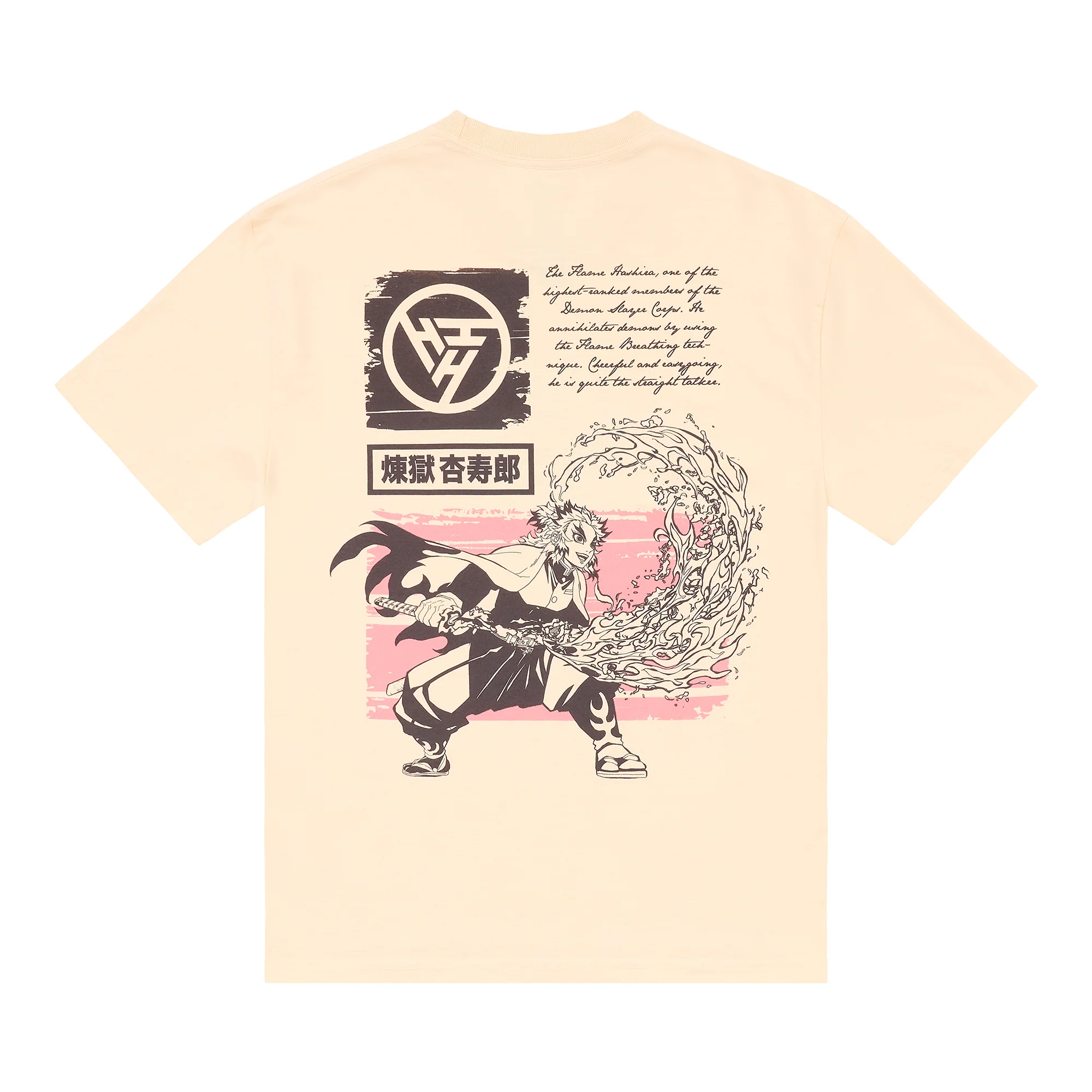 DEMON SLAYER FLAME HASHIRA SHIRT (CREAM)