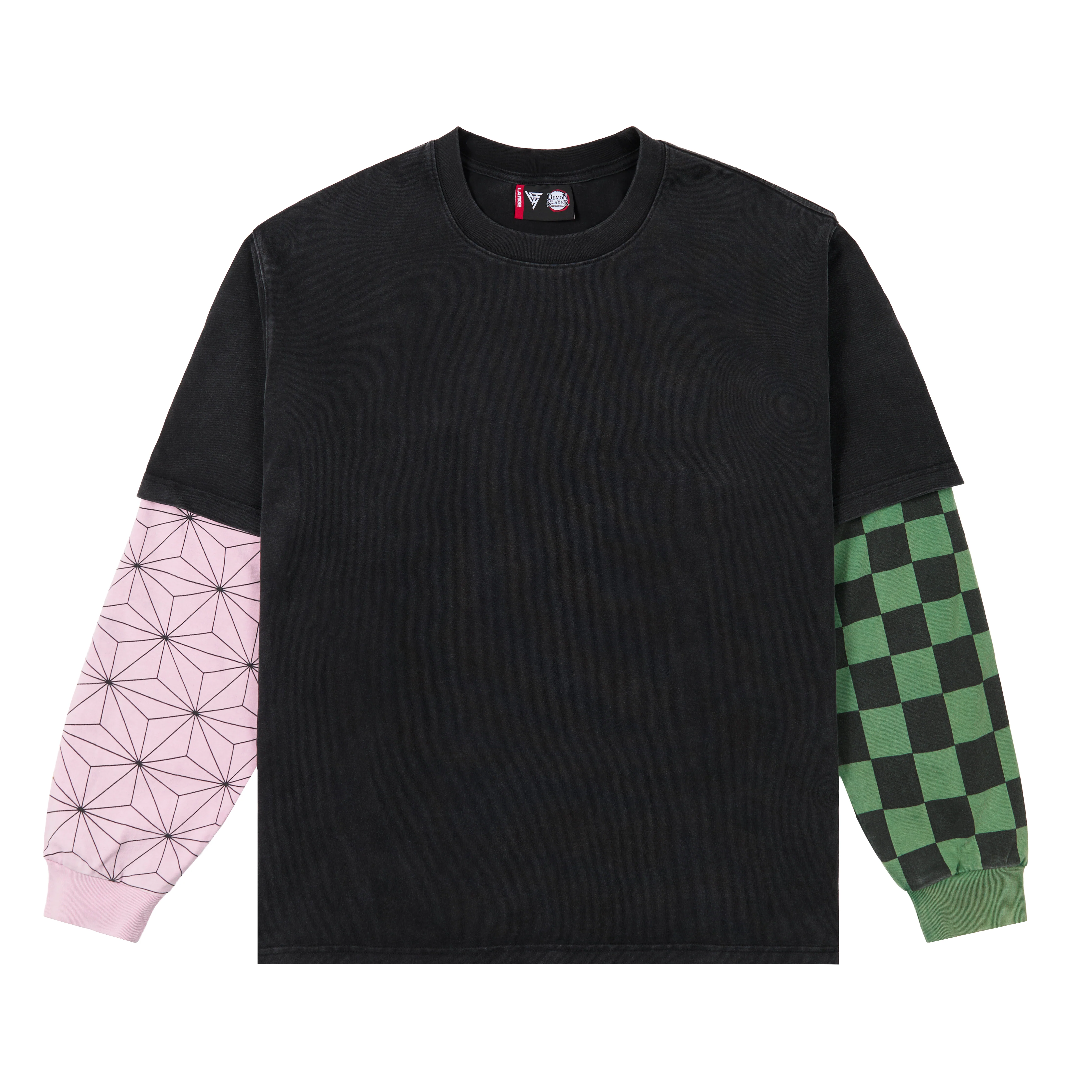727-xl-xl-variation-1.webp DEMON SLAYER SIBLING DOUBLE LAYER LONG SLEEVE SHIRT (WASHED BLACK)